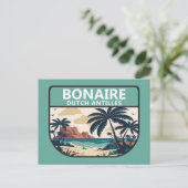 Bonaire Dutch Antilles Retro Emblem Briefkaart (Staand voorkant)