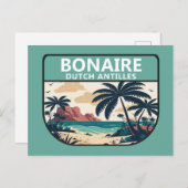 Bonaire Dutch Antilles Retro Emblem Briefkaart (Voorkant / Achterkant)