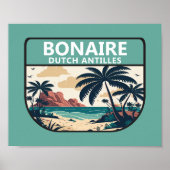 Bonaire Dutch Antilles Retro Emblem Poster (Voorkant)