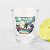 Bonaire Dutch Antilles Retro Emblem Shot Glas (Voorkant)