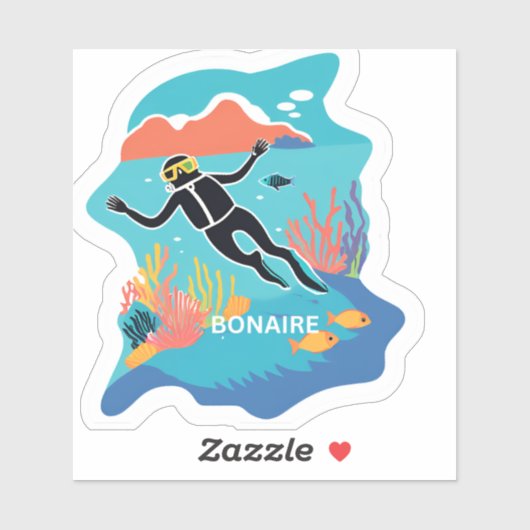 Bonaire een gelukkig eiland sticker (Vel)