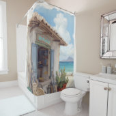 Bonaire fish shack douchegordijn (In situ)