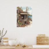 Bonaire fish shack poster (Keuken)