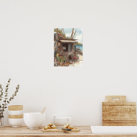 Bonaire fish shack poster (Keuken)