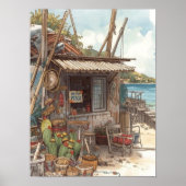 Bonaire fish shack poster (Voorkant)