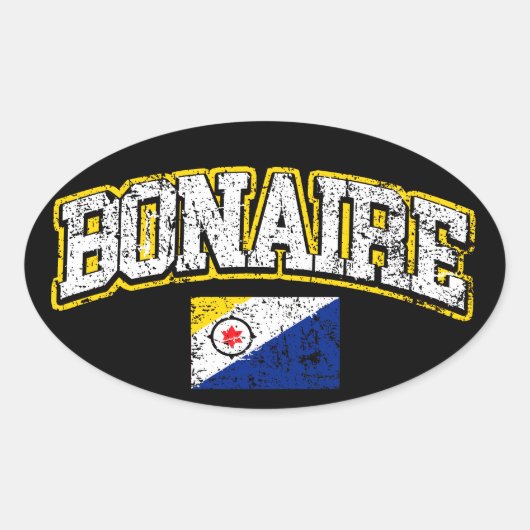 Bonaire Flag Ovale Sticker (Voorkant)