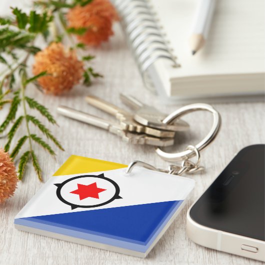 Bonaire Flag Sleutelhanger (Voorkant Rechts)