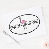 Bonaire Flamingo Ovale Sticker (Envelop)
