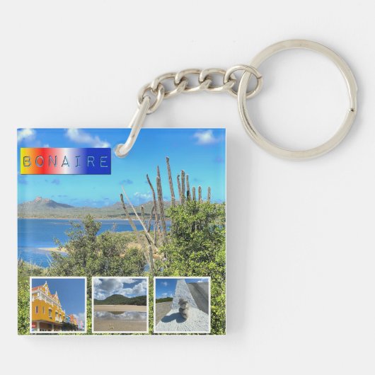 Bonaire fotocollage sleutelhanger (Achterkant)