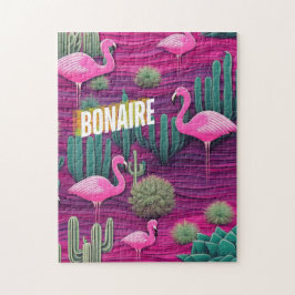 Bonaire in roze vakantieparadijs legpuzzel