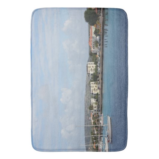 Bonaire Kralendijk Harbour Sailing Boats Badmat (Voorkant Verticaal)