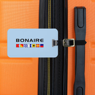 Bonaire Nautical Maritime Sailing Flags Bagagelabel