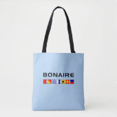 Bonaire Nautical Maritime Sailing Flags Tote Bag (Voorkant)