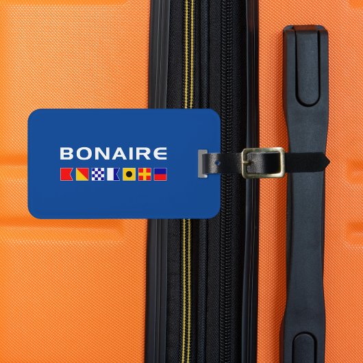 Bonaire Nautical Maritime Sailing Vlaggen donkere Bagagelabel