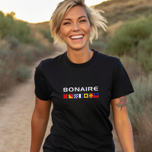 Bonaire Nautical Maritime Sailing Vlaggen donkere T-shirt