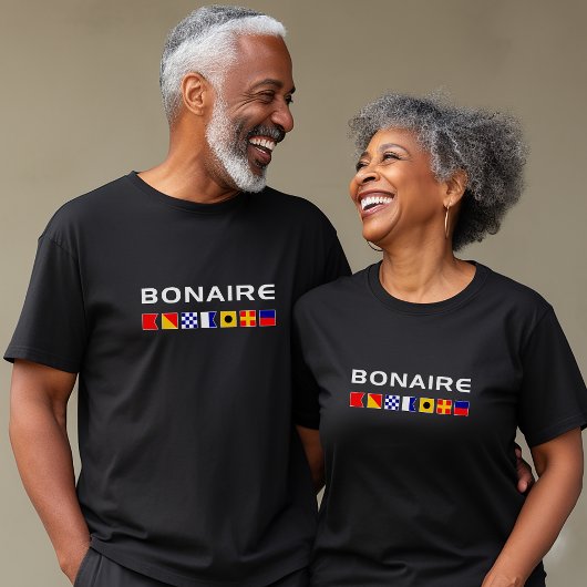Bonaire Nautical Maritime Sailing Vlaggen donkere  T-shirt