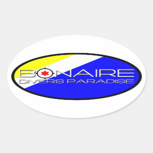 Bonaire Oval Flag Ovale Sticker