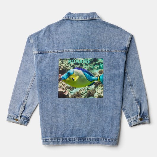 Bonaire papegaaivis denim jacket (Achterkant)