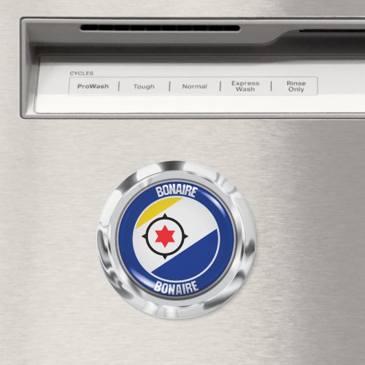 Bonaire Round Emblem Magneet (Insitu (Vaatwasser))