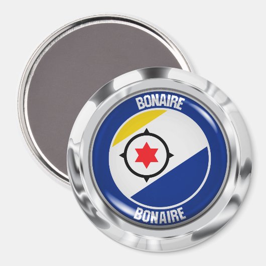 Bonaire Round Emblem Magneet (Voorkant / Achterkant)