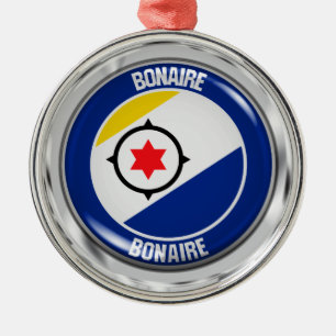 Bonaire Round Emblem Metalen Ornament
