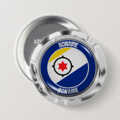 Bonaire Round Emblem Ronde Button 7,6 Cm (Voorkant /achterkant)