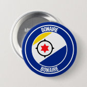 Bonaire Round Emblem Ronde Button 7,6 Cm (Voorkant /achterkant)