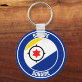 Bonaire Round Emblem Sleutelhanger (Voorkant)