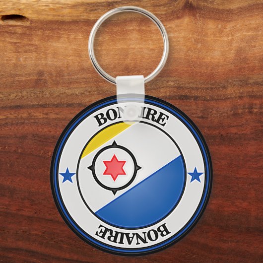 Bonaire Round Emblem Sleutelhanger (Voorkant)