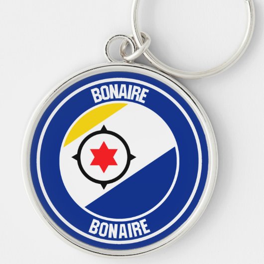 Bonaire Round Emblem Sleutelhanger (Voorkant)