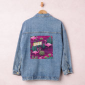 Bonaire roze flamingo's denim jacket (Hangar)
