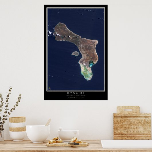 Bonaire Satellite Poster Map (Keuken)