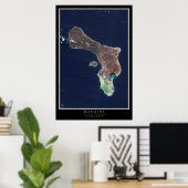 Bonaire Satellite Poster Map (Thuiskantoor)