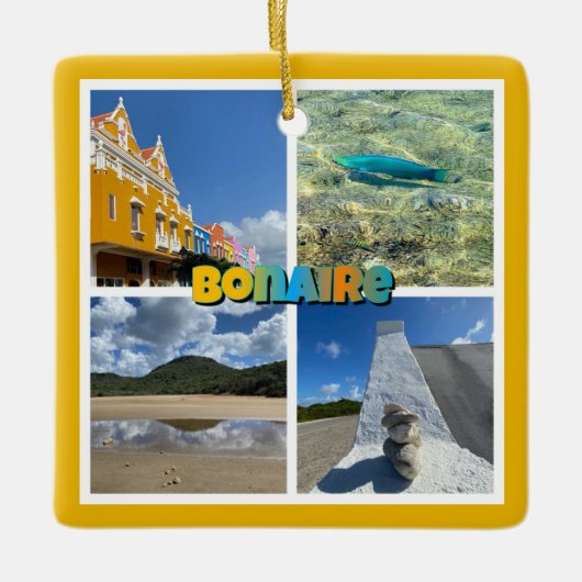 Bonaire Schilderachtig fotocollage Keramisch Ornament (Voorkant)