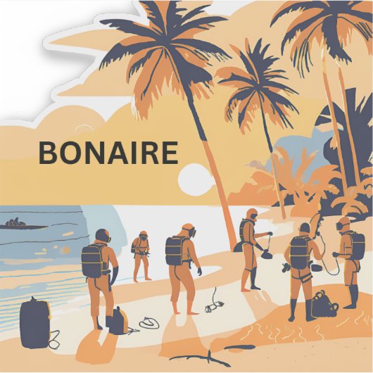 Bonaire schoonheid wacht sticker (Voorkant)