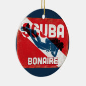 Bonaire Scuba Diver - Blue Retro Keramisch Ornament (Rechts)