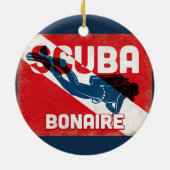 Bonaire Scuba Diver - Blue Retro Keramisch Ornament (Achterkant)