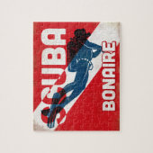 Bonaire Scuba Diver - Blue Retro Legpuzzel (Verticaal)