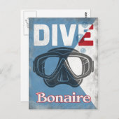Bonaire  scuba duikmasker briefkaart (Voorkant / Achterkant)