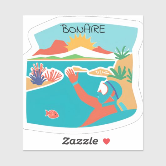 Bonaire snorkel locatie sticker (Vel)