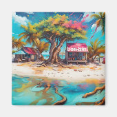 Bonaire strandhut magneet (Voorkant)