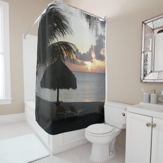 Bonaire Sunset Shower Curtain Douchegordijn (In situ)