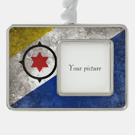 Bonaire Verzilverd Omlijst Ornament (Voorkant)