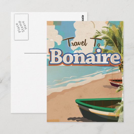 Bonaire vintage poster art. briefkaart (Voorkant / Achterkant)