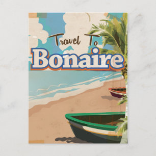 Bonaire vintage poster art. briefkaart