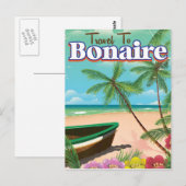 Bonaire vintage reisposter kunst. briefkaart (Voorkant / Achterkant)