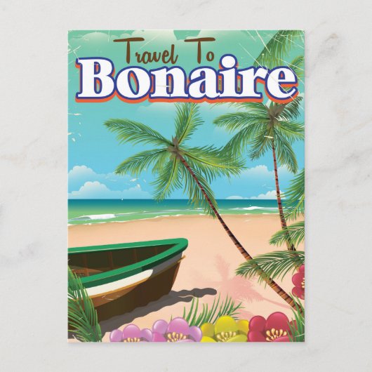 Bonaire vintage reisposter kunst. briefkaart (Voorkant)