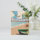 Bonaire vintage reisposter kunst. briefkaart (Staand voorkant)