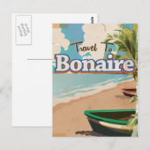 Bonaire vintage reisposter kunst. briefkaart (Voorkant / Achterkant)