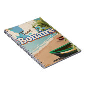 Bonaire vintage reisposter kunst. notitieboek (Rechterzijde)